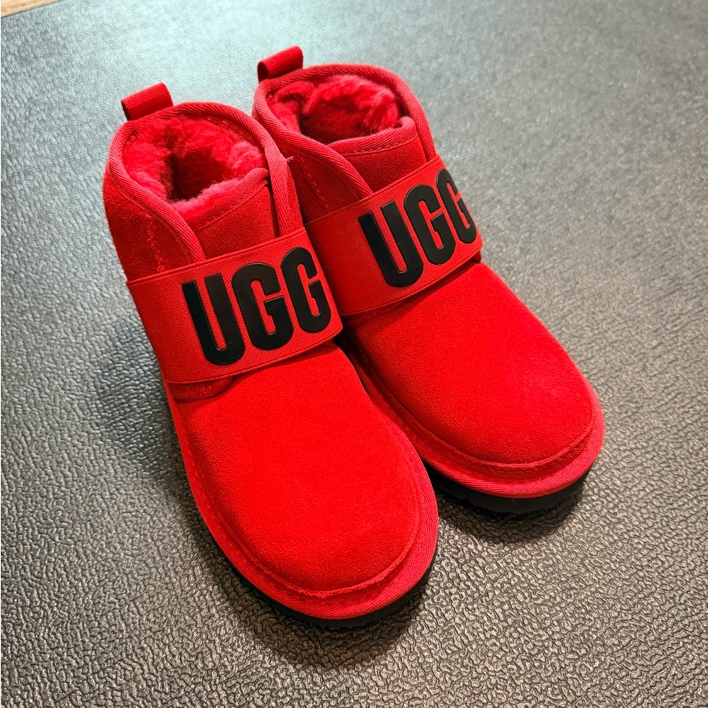 UGG Bold Red Ankle Boots- New without Box Size 13